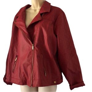 Woman’s hype fall moto faux leather zip up jacket